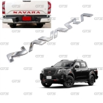 Logo โลโก้ติดท้ายกระบะ โลโก้ติดฝากระโปรงท้าย "NAVARA" 6 ชิ้น สีโครเมี่ยม สำหรับ Nissan Frontier D23 Navara Pro-4X Pick UP ปี 2021-2022